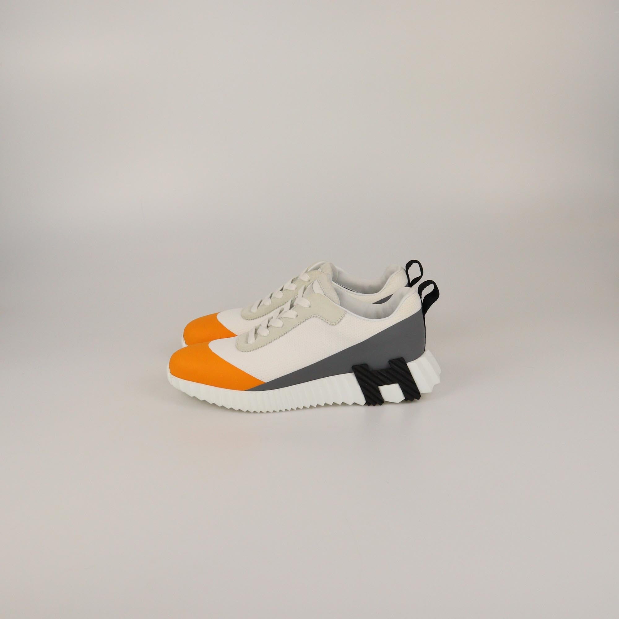 Hermes Multicolor/Orange Bouncing Sneakers Womens Hermes 