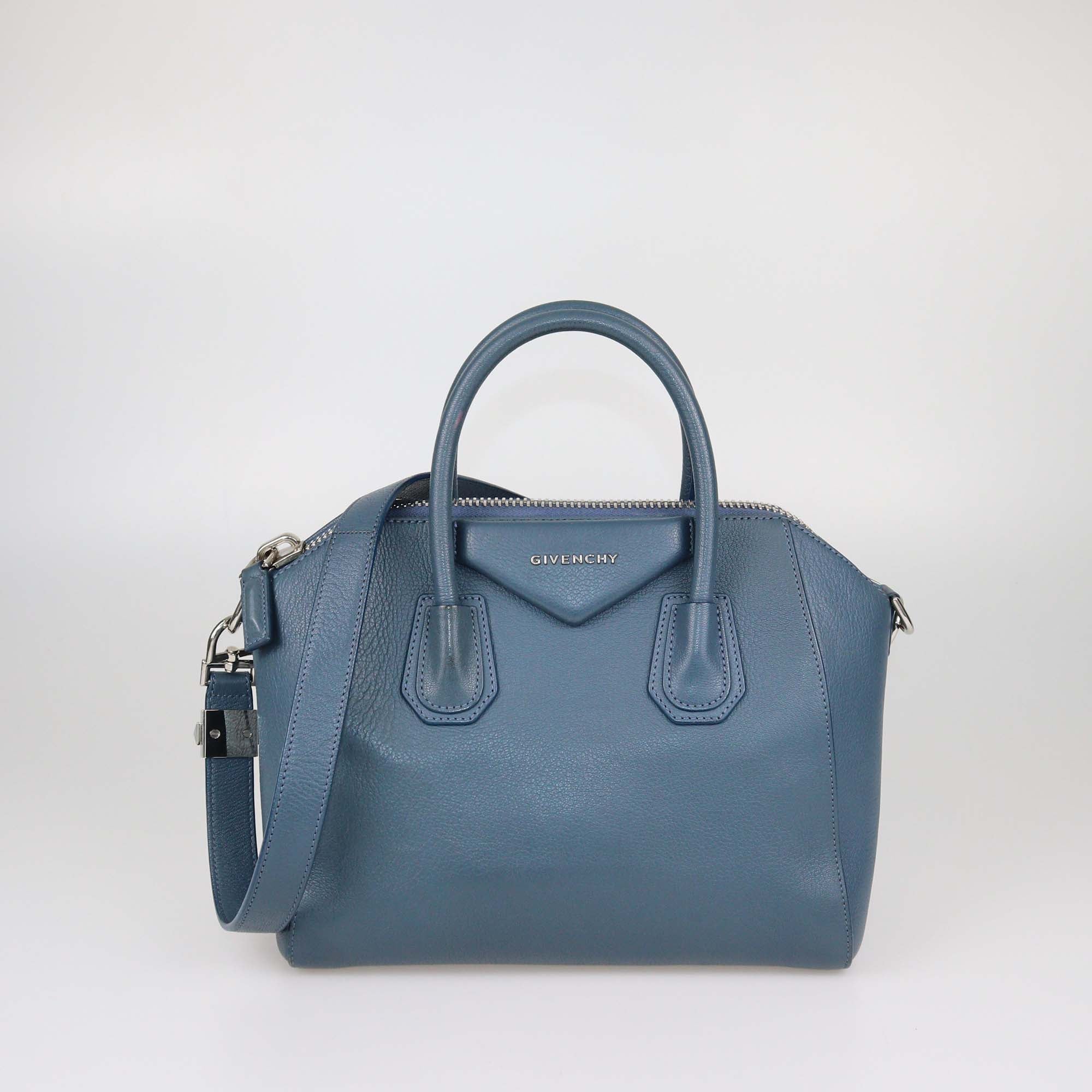 Givenchy Blue Leather Small Antigona Satchel