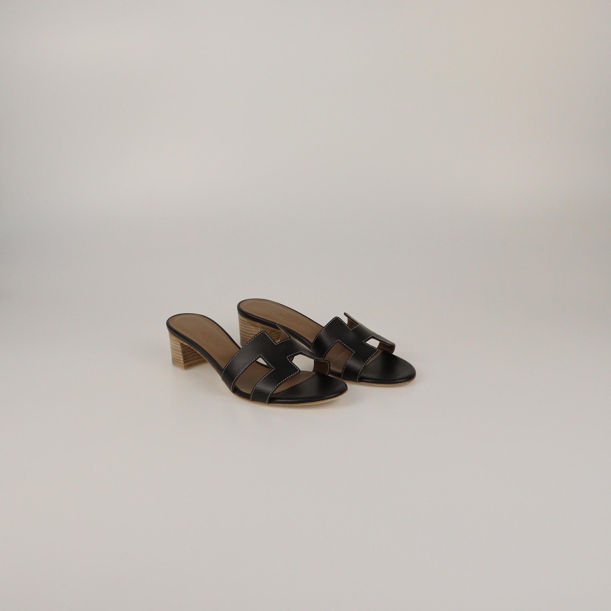 Hermes Black Oasis Sandals Womens Hermes 