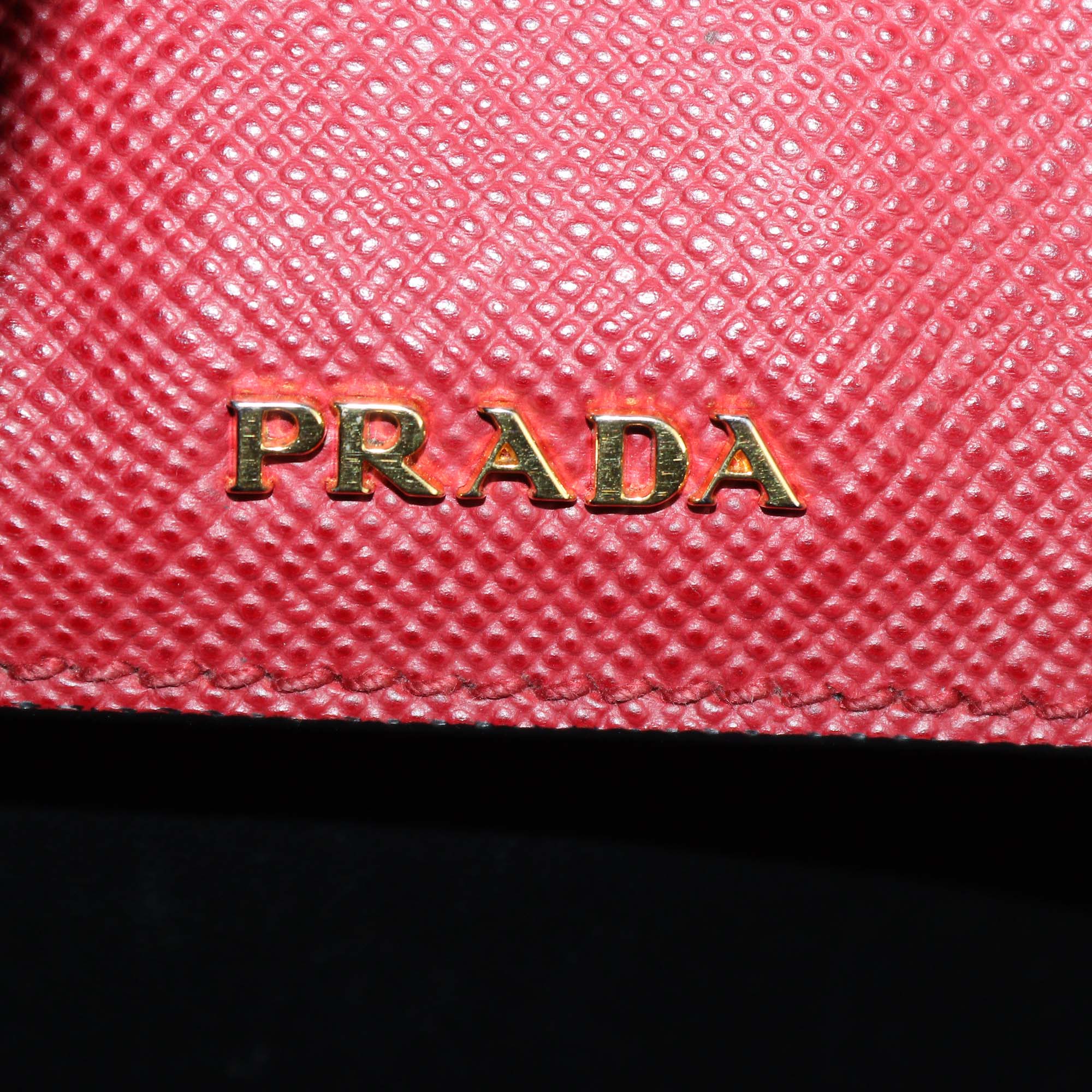 Prada Red Saffiano Cuir Leather Large Double Handle Tote