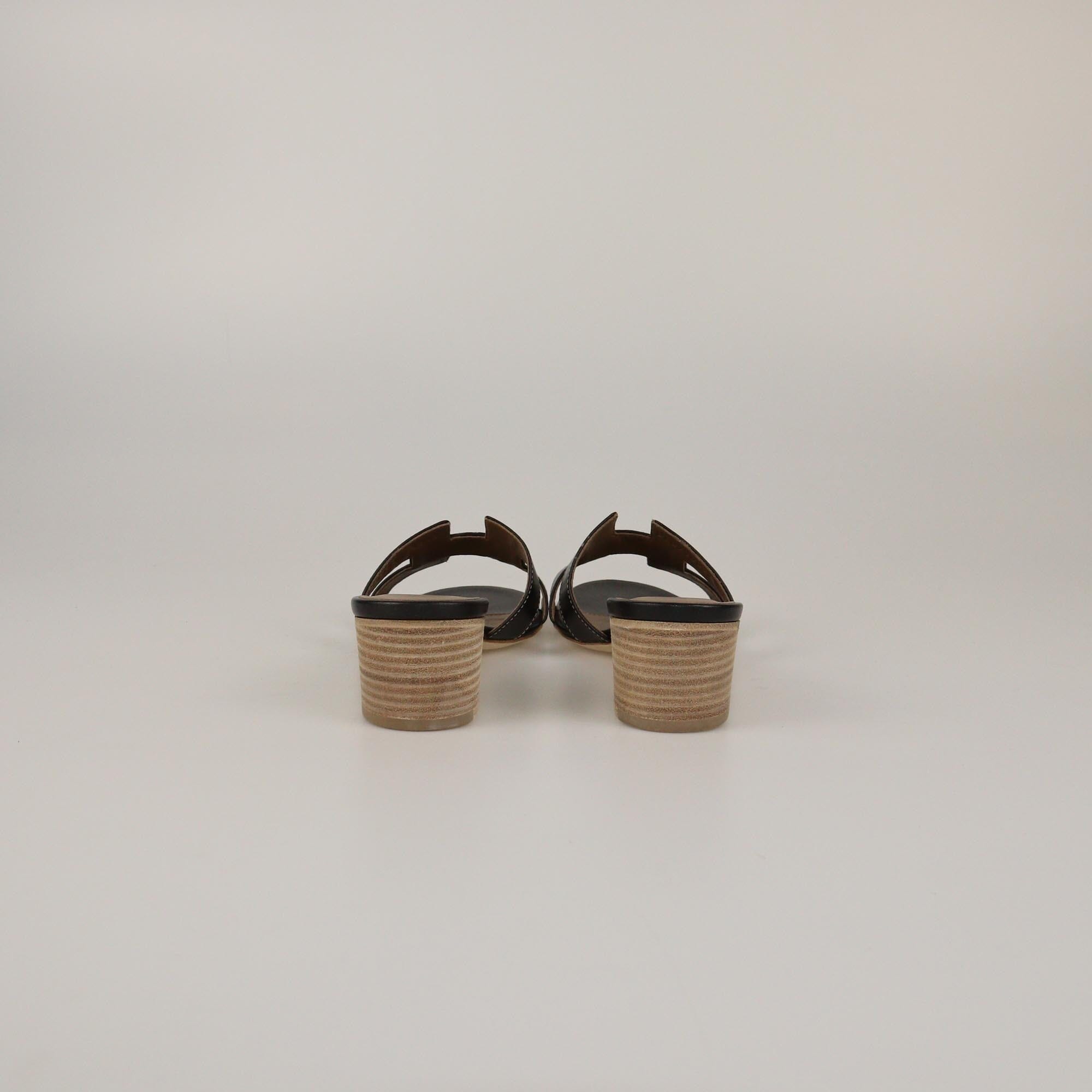 Hermes Black Oasis Sandals Womens Hermes 