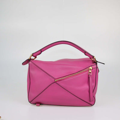 Loewe Fuchsia Leather Medium Puzzle Bag