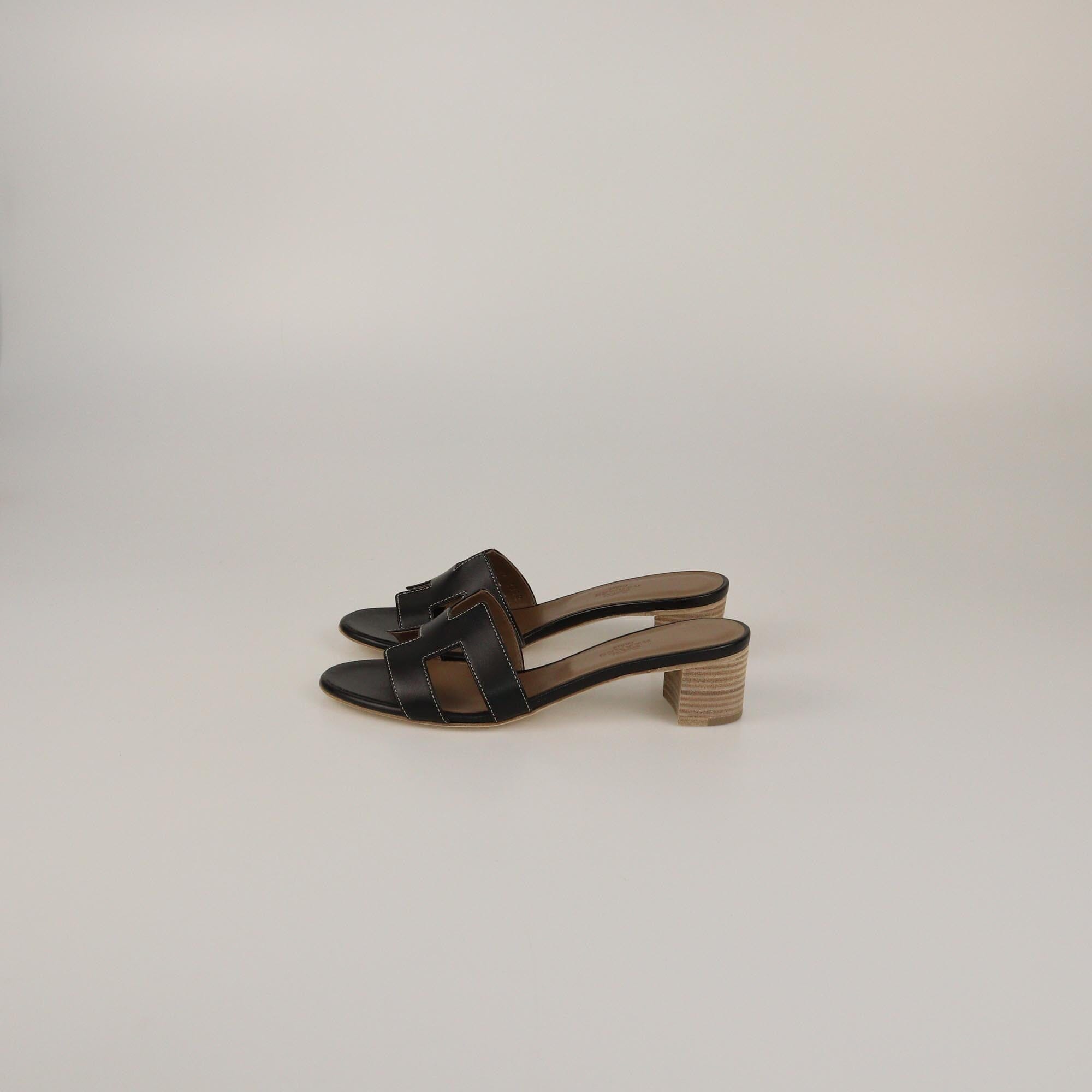 Hermes Black Oasis Sandals Womens Hermes 