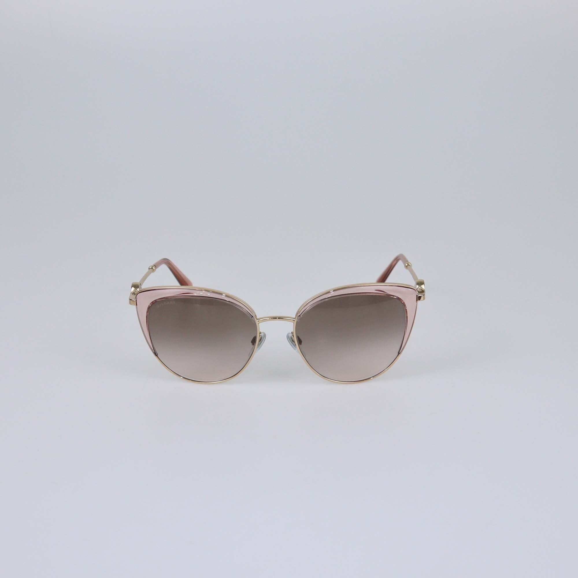 Buvlgari Gold/Brown Gradient Cat Eye Sunglasses Womens Bvlgari 