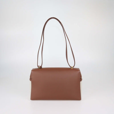 Loro Piana Brown/Natural Canvas and Leather Extra Pocket L27 Pouch Bag