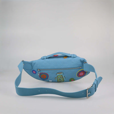 Louis Vuitton x Yayoi Kusama Light Blue Monogram Leather Printed Maxi Bumbag