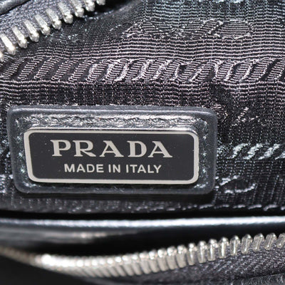 Prada Black Leather Triangle Logo Sling Bag