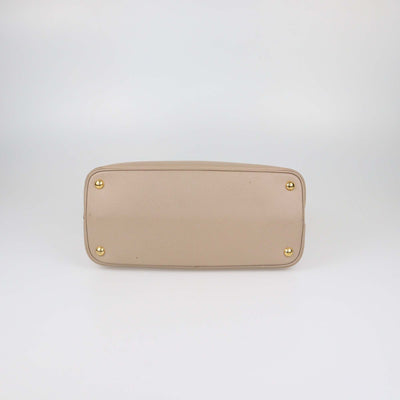 Prada Beige Saffiano Cuir Leather Large Double Handle Tote