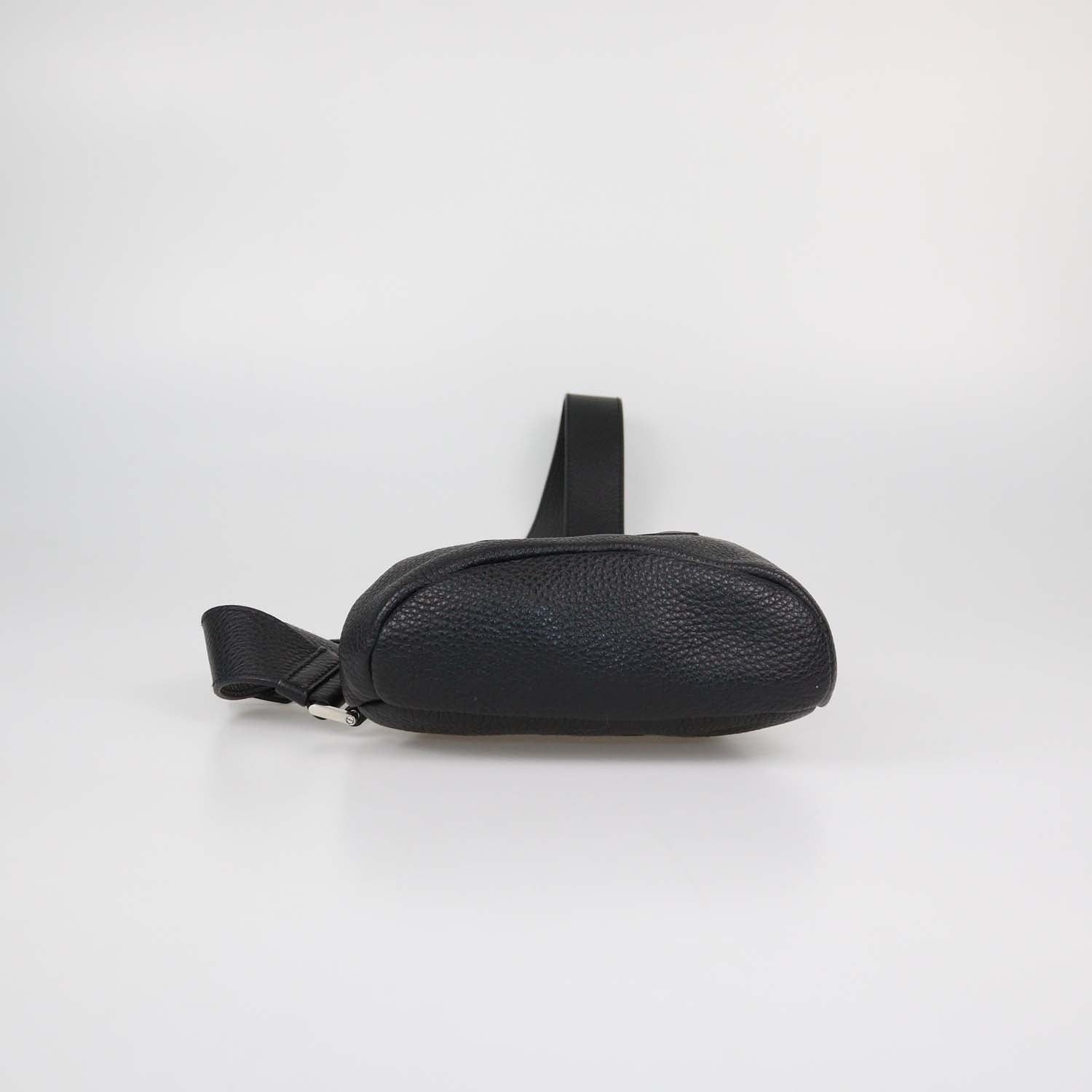 Prada Black Leather Triangle Logo Sling Bag
