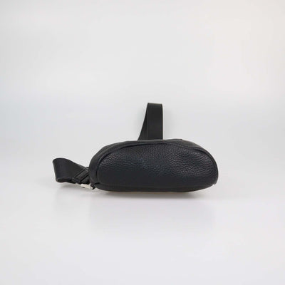 Prada Black Leather Triangle Logo Sling Bag