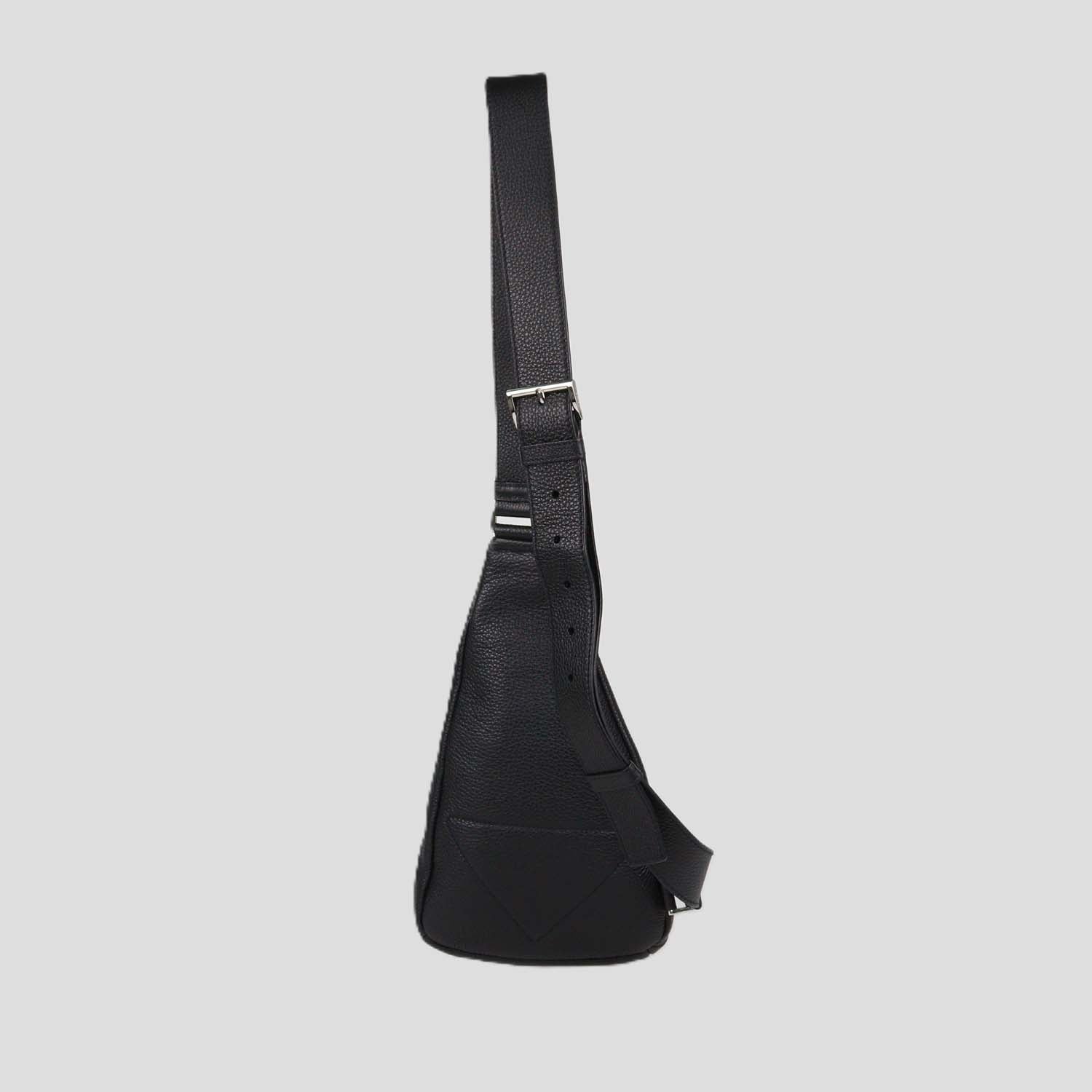 Prada Black Leather Triangle Logo Sling Bag