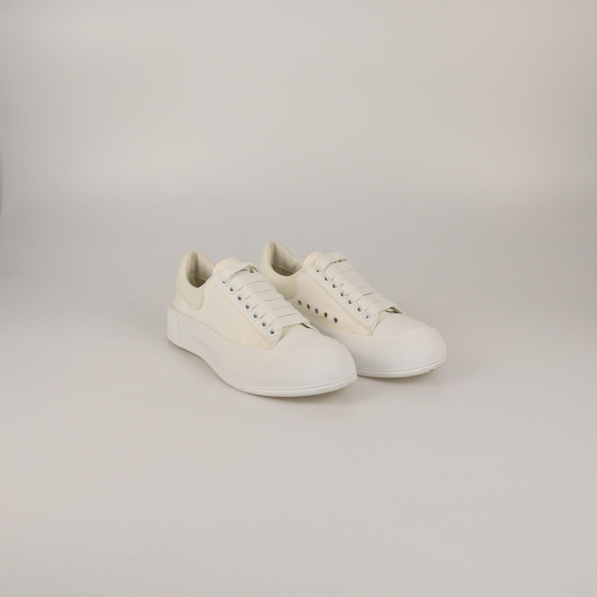 Alexander McQueen White Deck Plimsoll Sneakers Womens Alexander McQueen 
