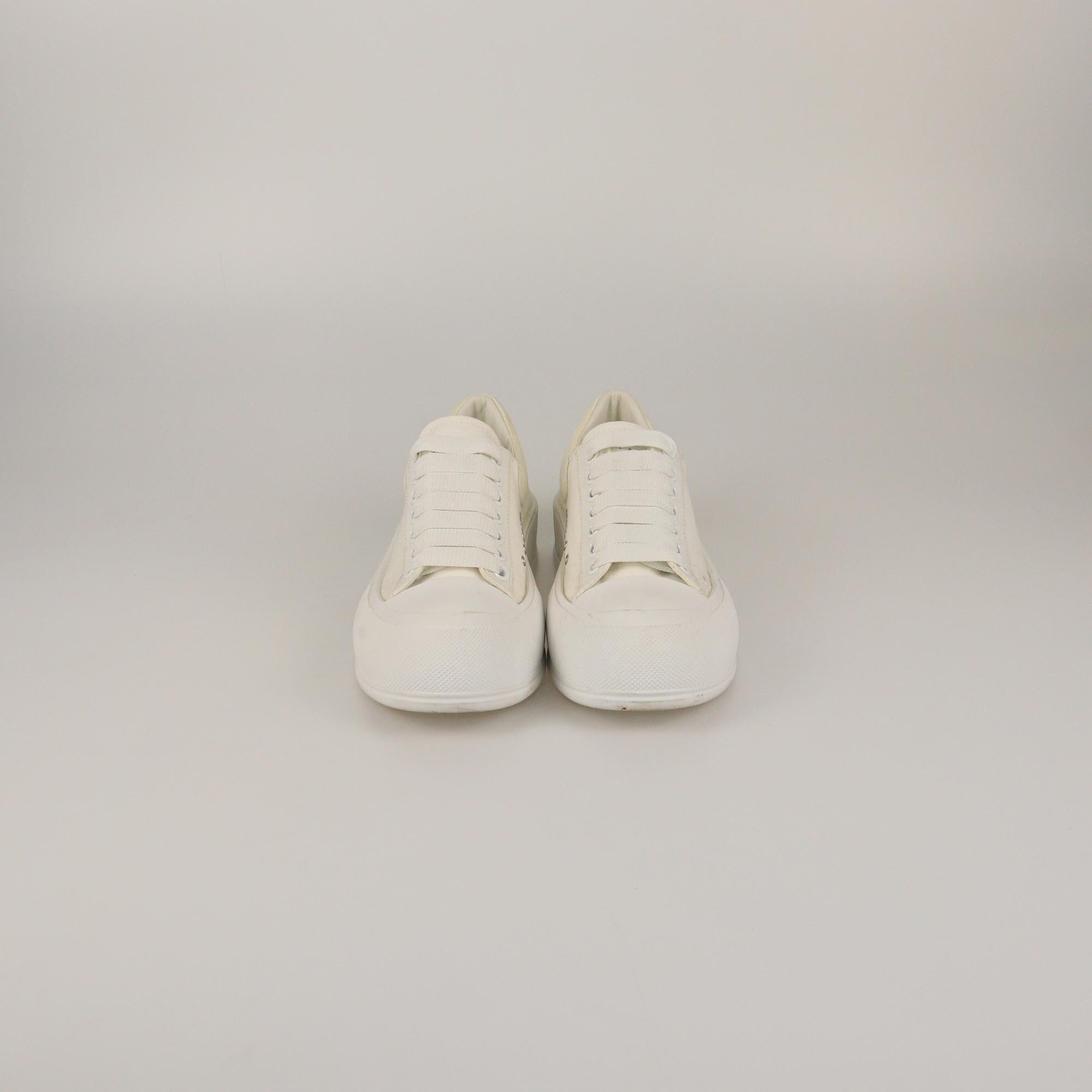 Alexander McQueen White Deck Plimsoll Sneakers Womens Alexander McQueen 