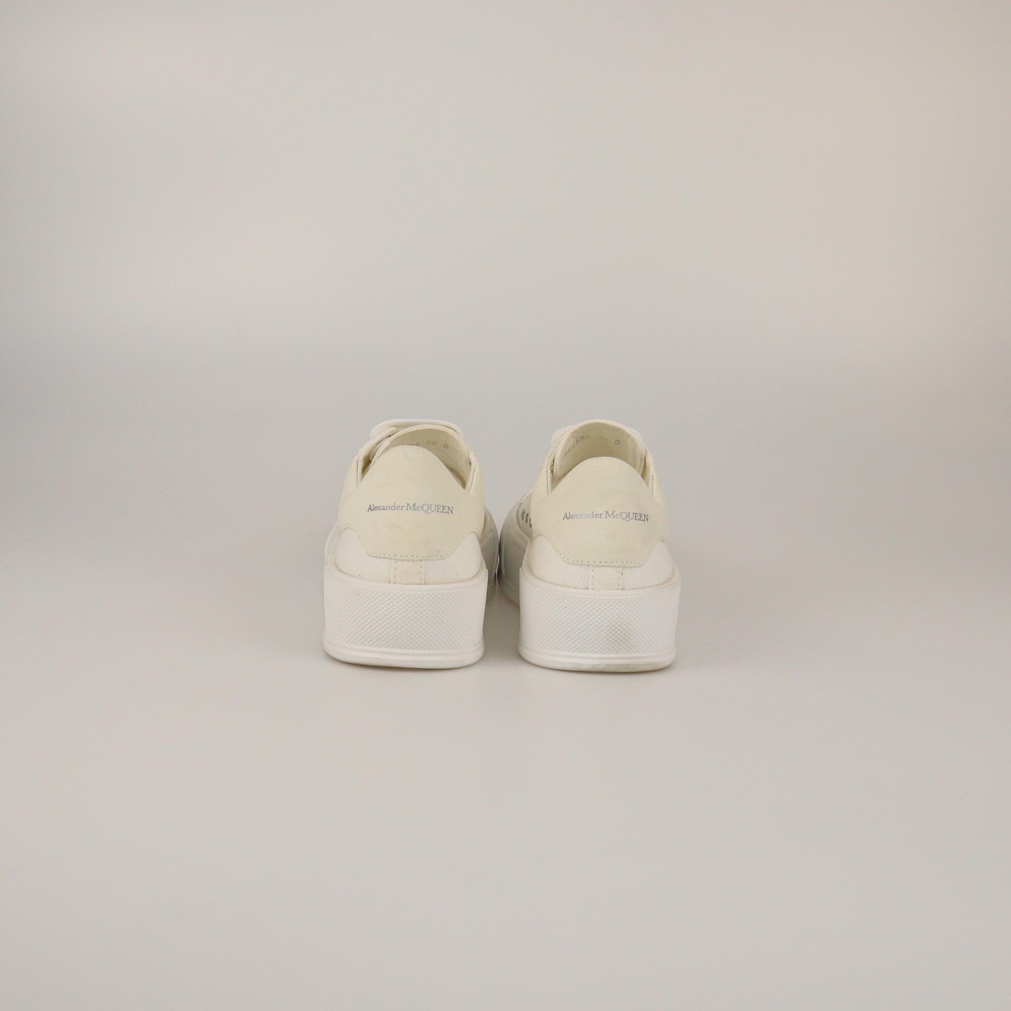 Alexander McQueen White Deck Plimsoll Sneakers Womens Alexander McQueen 