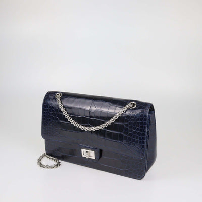 Chanel Navy Blue Alligator 227 Reissue 2.55 Flap Bag