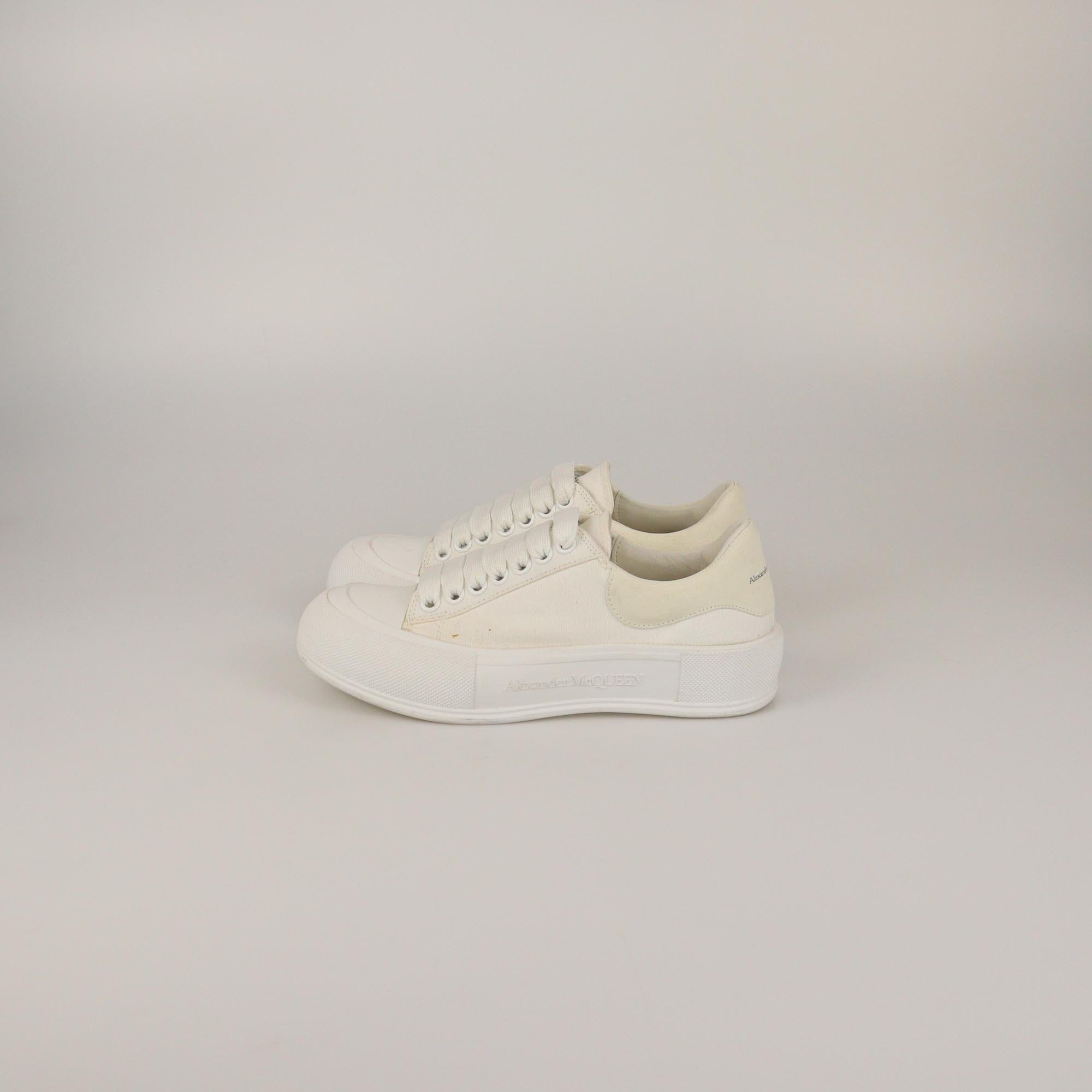 Alexander McQueen White Deck Plimsoll Sneakers Womens Alexander McQueen 