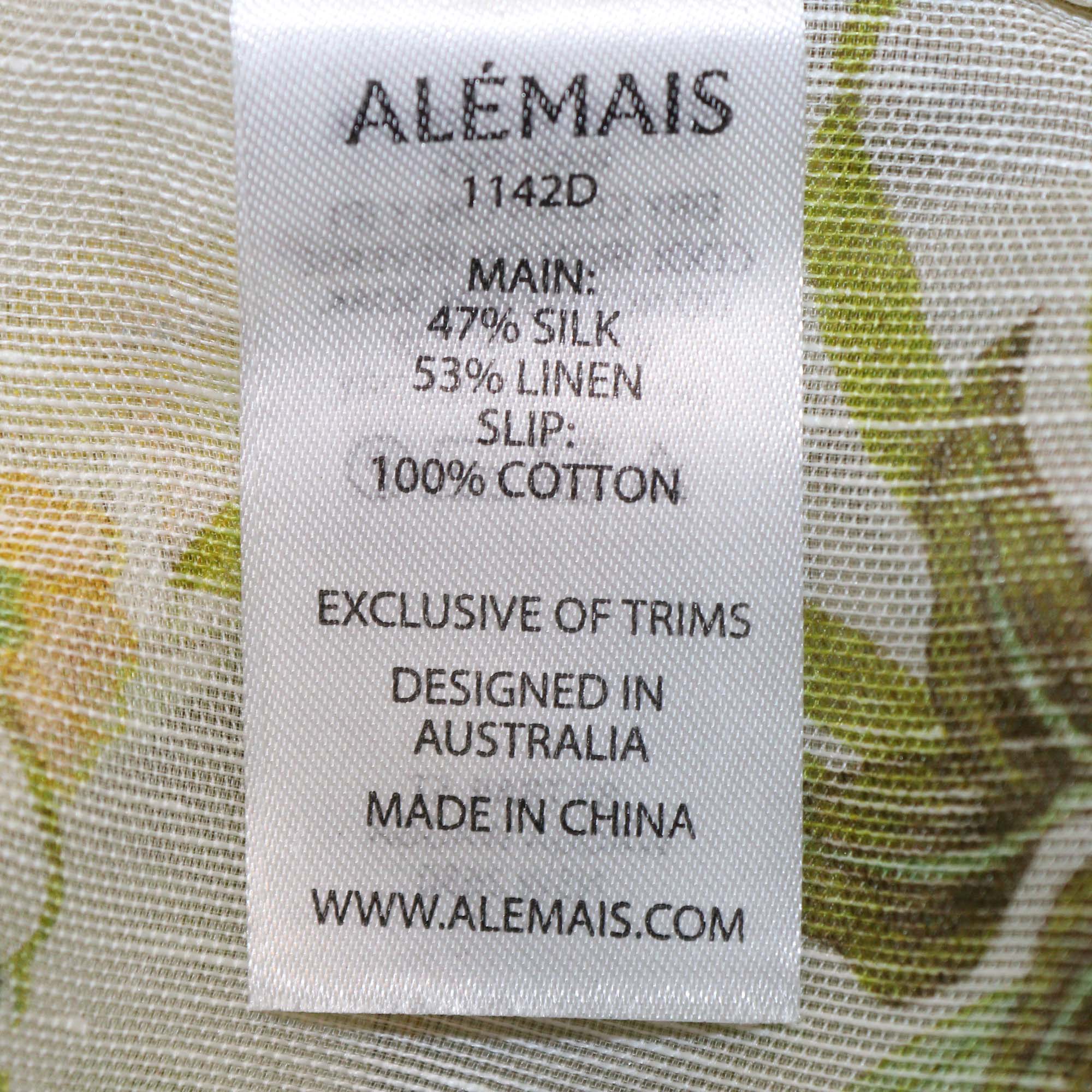 Alemais Multicolor Silk & Linen Blend Eden Floral Print Long Sleeve Mini Dress