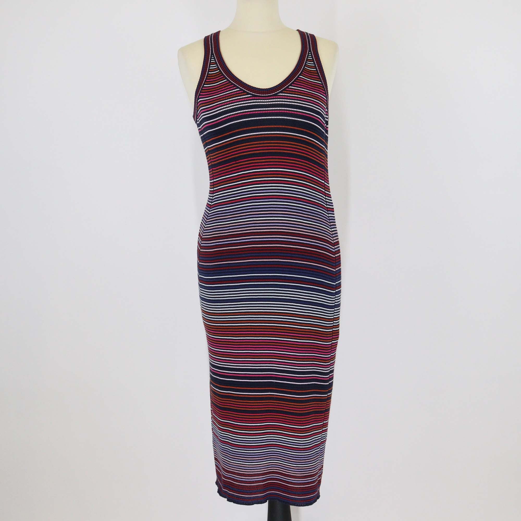 Missoni Multicolor Cotton Striped Sleeveless Midi Dress