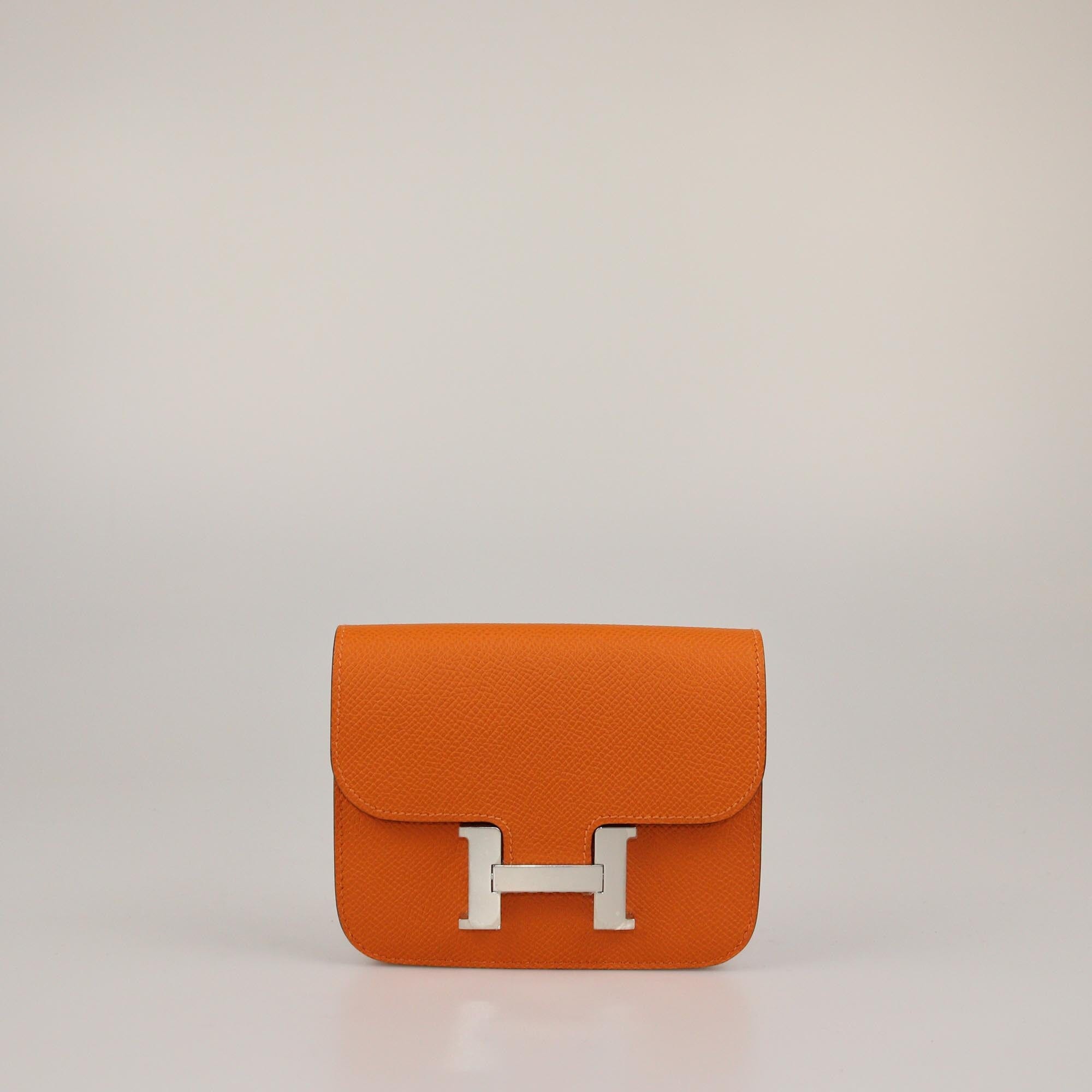 Hermes Orange Epsom Constance Slim Wallet Womens Hermes 