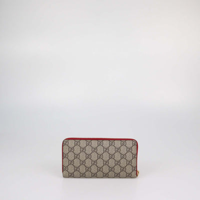 Gucci Beige GG Supreme Canvas Limited Edition Bosco Patch Zip Around Wallet