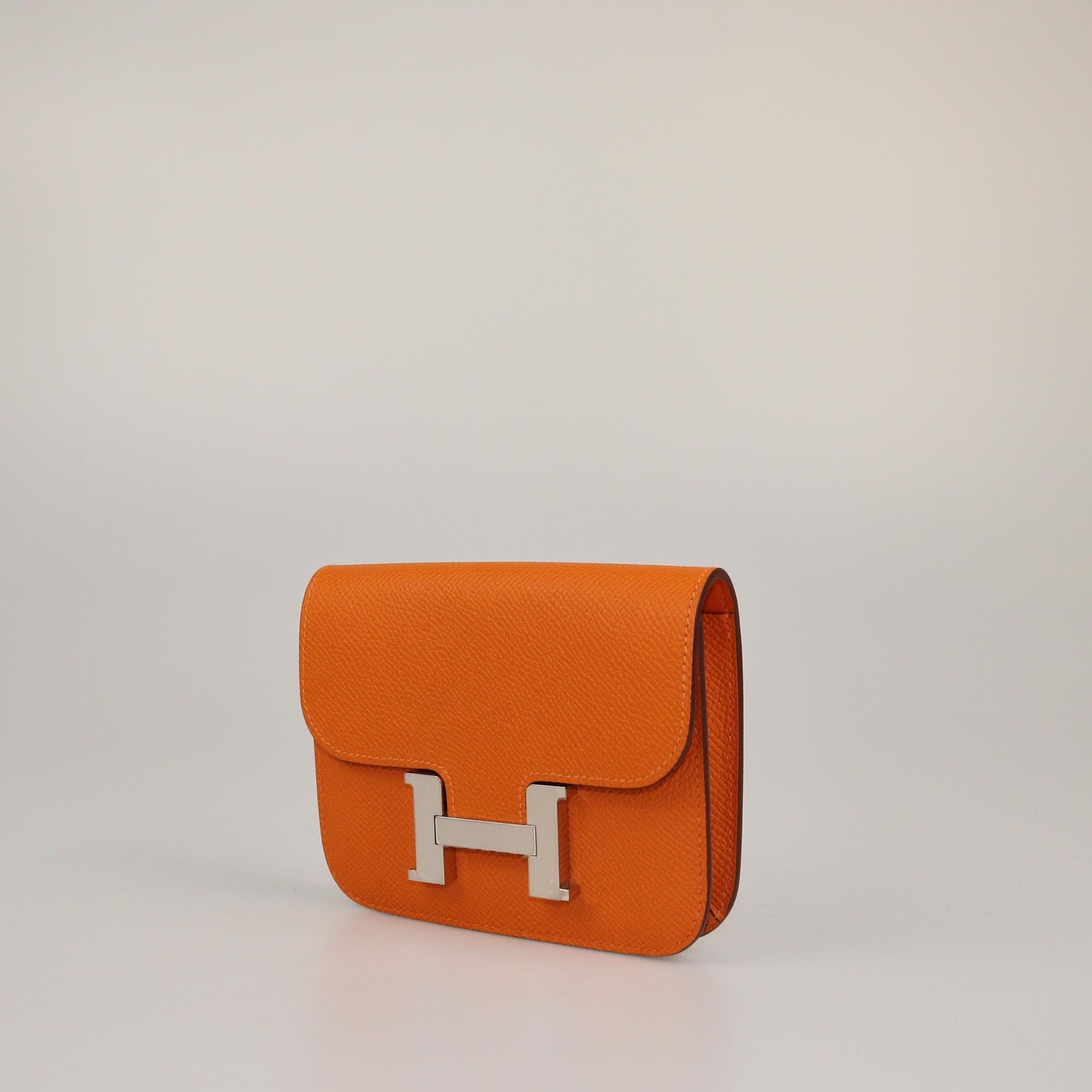 Hermes Orange Epsom Constance Slim Wallet Womens Hermes 