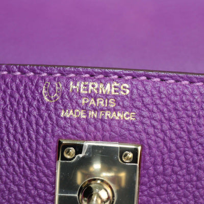 Hermes Anemone/Capucine Togo Leather Gold Hardware Special Order Kelly Retourne 25 Bag