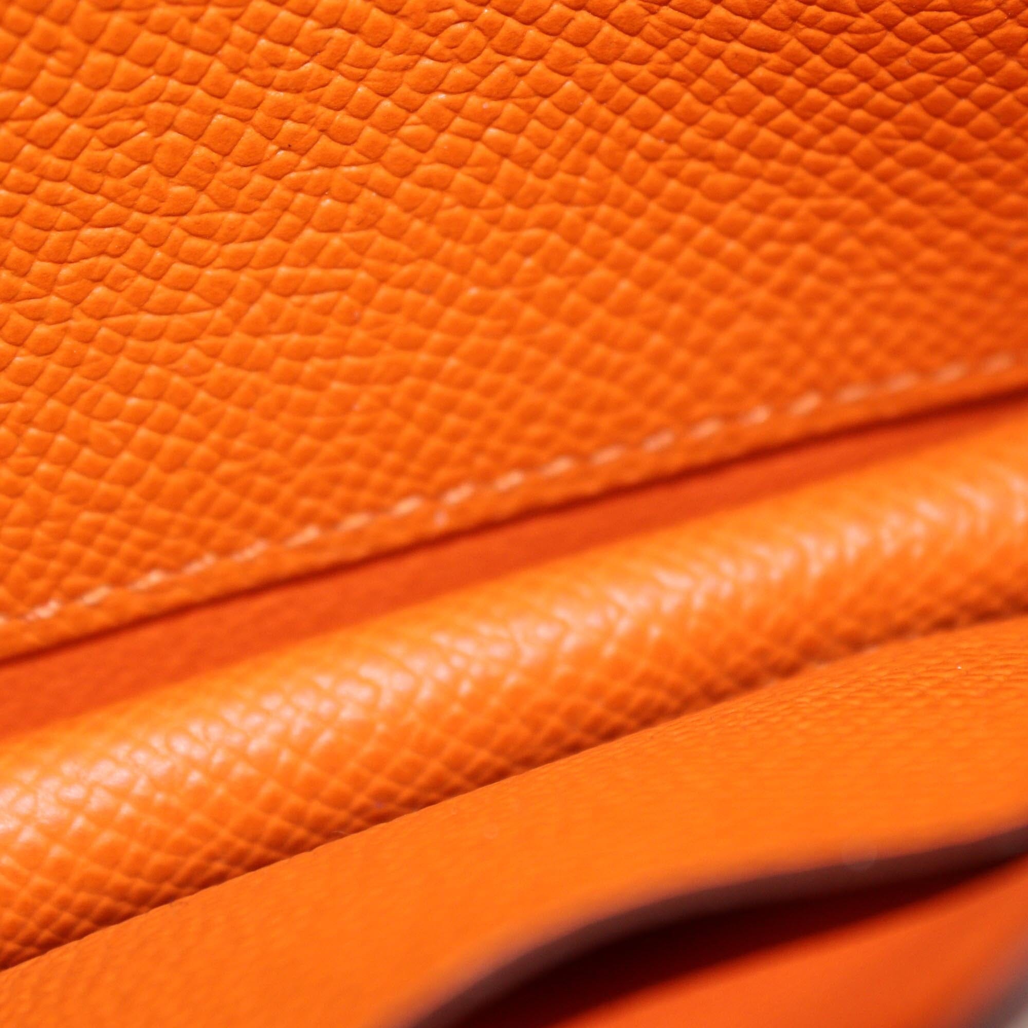 Hermes Orange Epsom Constance Slim Wallet Womens Hermes 