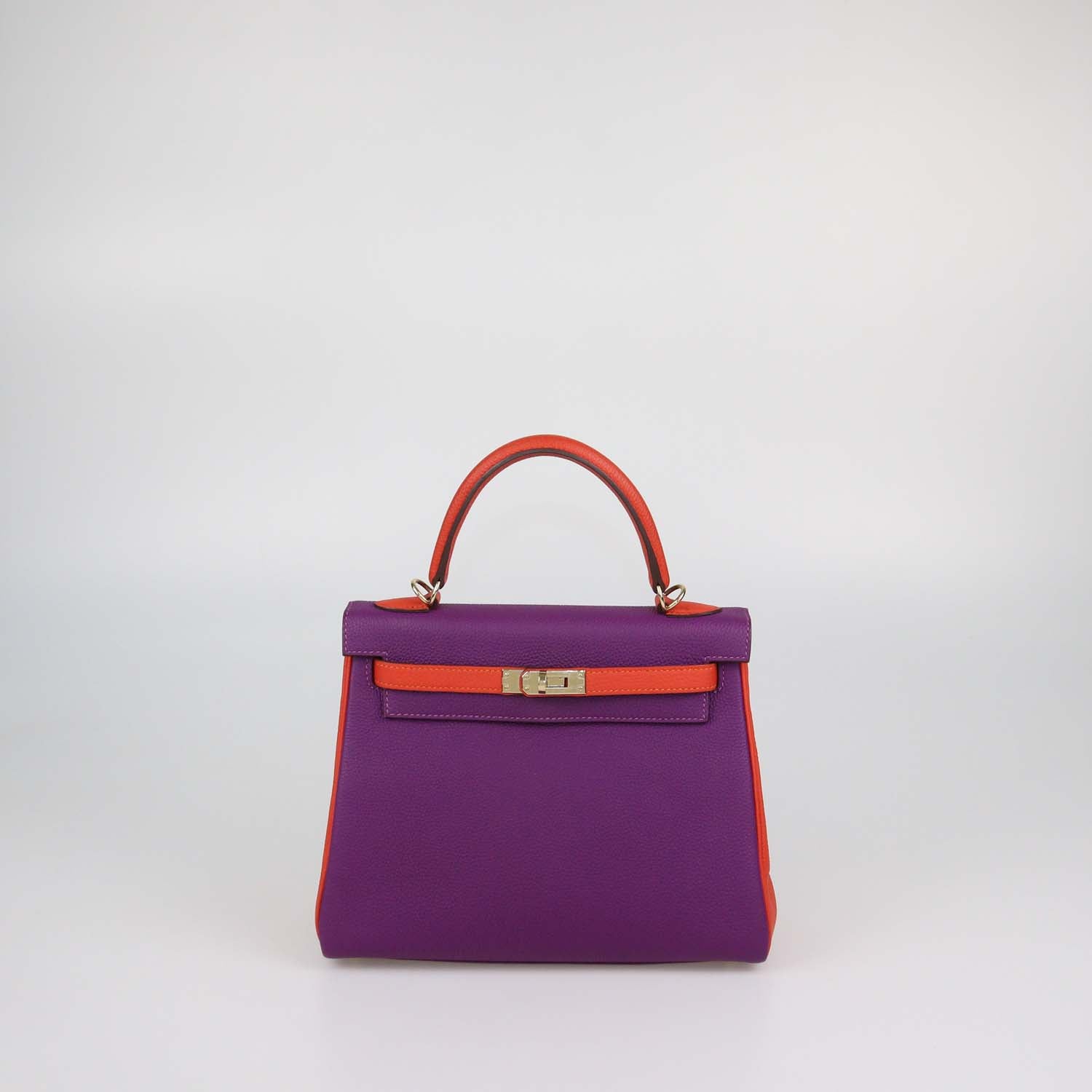 Hermes Anemone/Capucine Togo Leather Gold Hardware Special Order Kelly Retourne 25 Bag