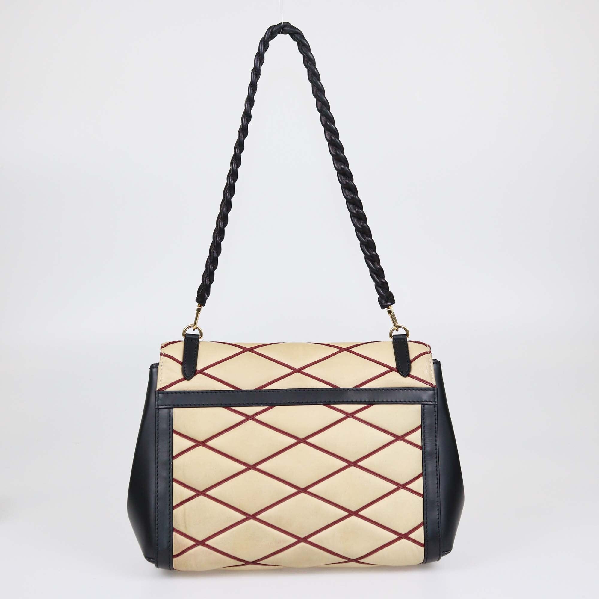 Louis Vuitton Beige/Black Malletage Pochette Flap Bag Womens Louis Vuitton 