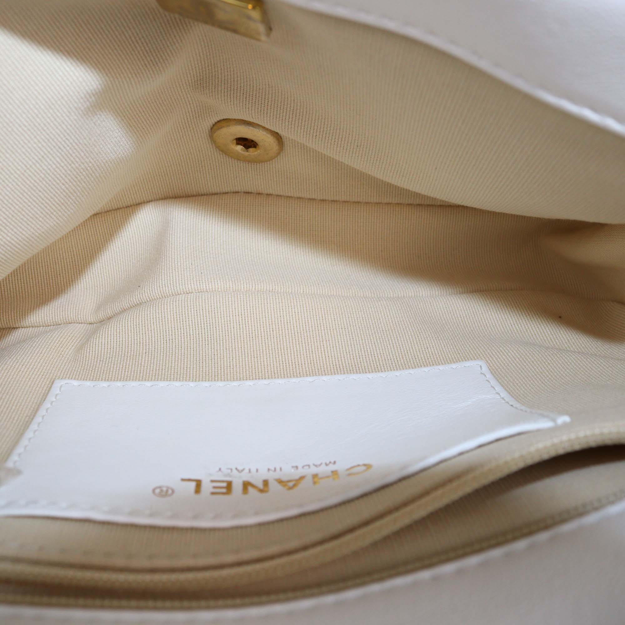 Chanel White Quilted Leather Small Funky Town Flap Bag