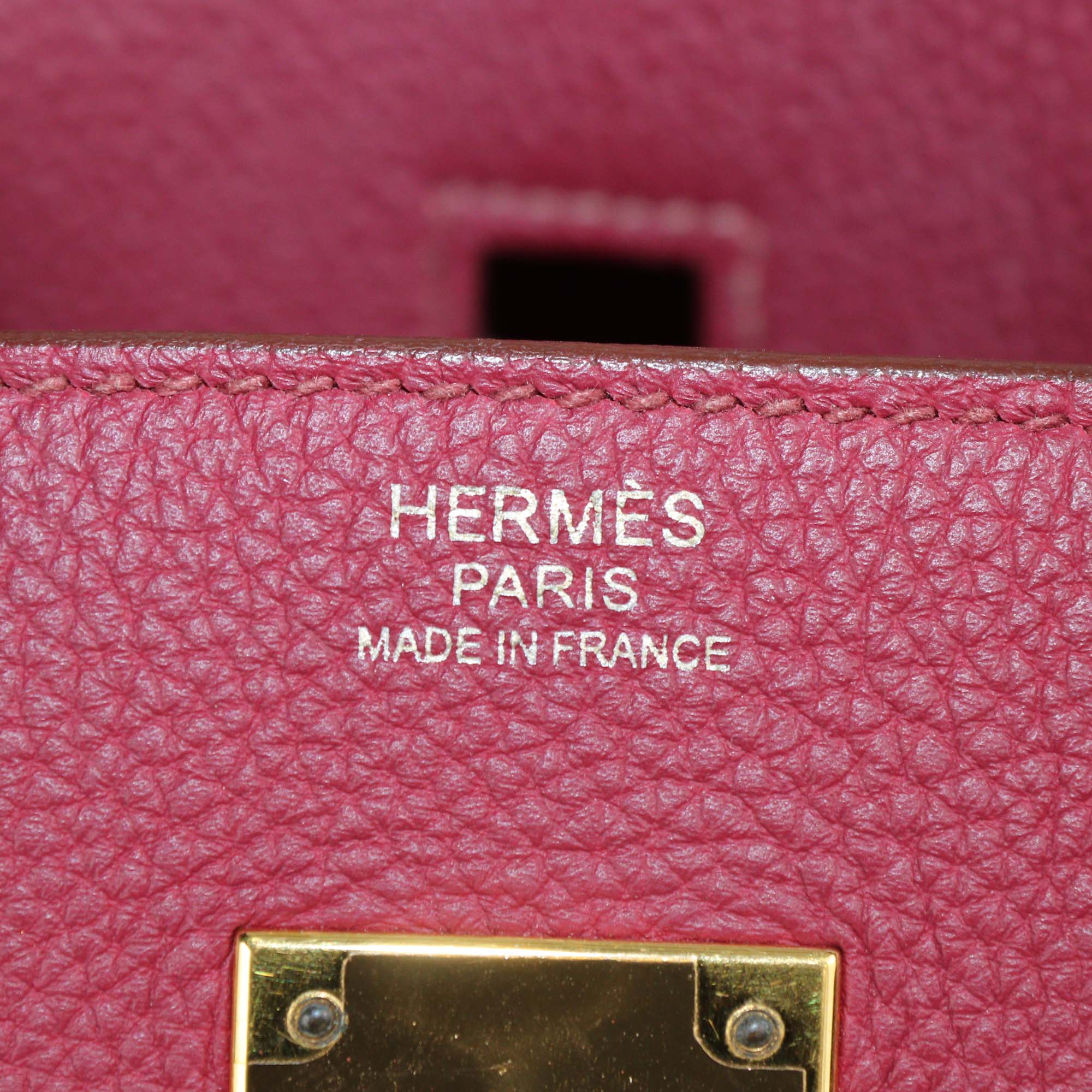 Hermes Rouge Grenat Togo Leather Gold Hardware Birkin 30 Bag