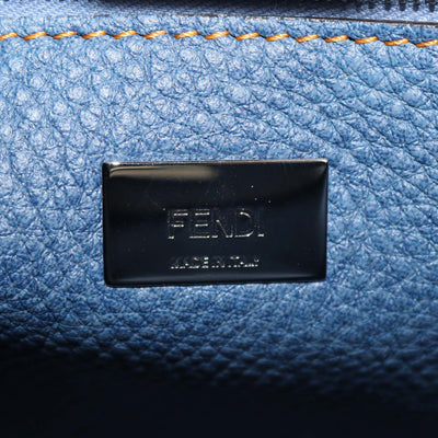 Fendi Blue Denim Effect Leather Mini Peekaboo Top Handle Bag