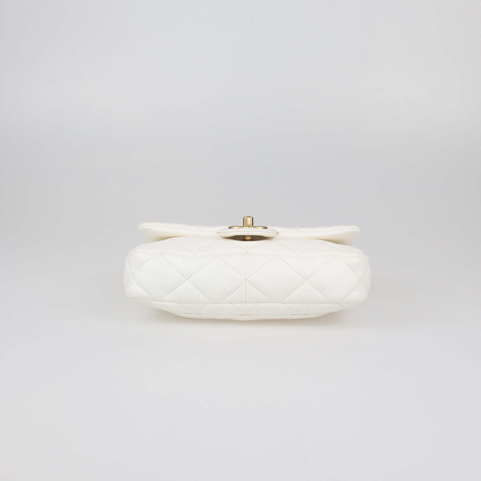 Chanel White Quilted Leather Small Funky Town Flap Bag