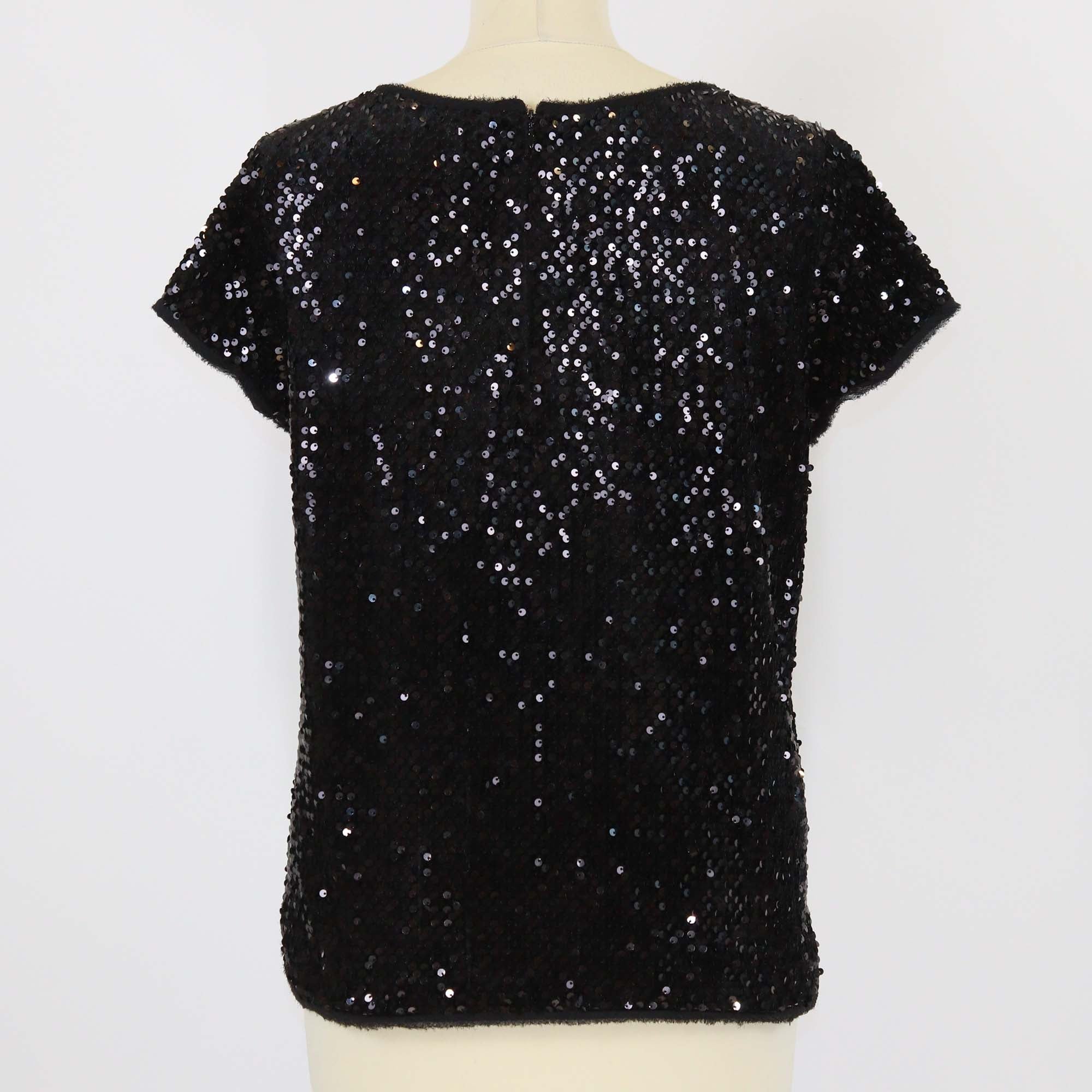Zadig & Voltaire Black Trusty Sequin Cap Sleeve Top