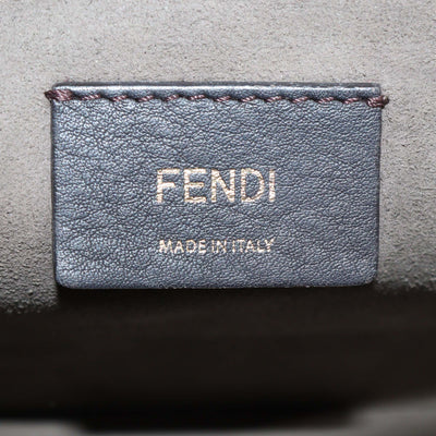 Fendi Beige/Black FF Leather Kan I F Logo Shoulder Bag