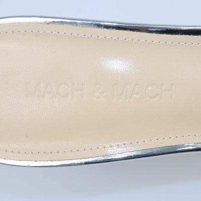 Mach & Mach Silver/Clear PVC Crystal Embellished Slide Sandals