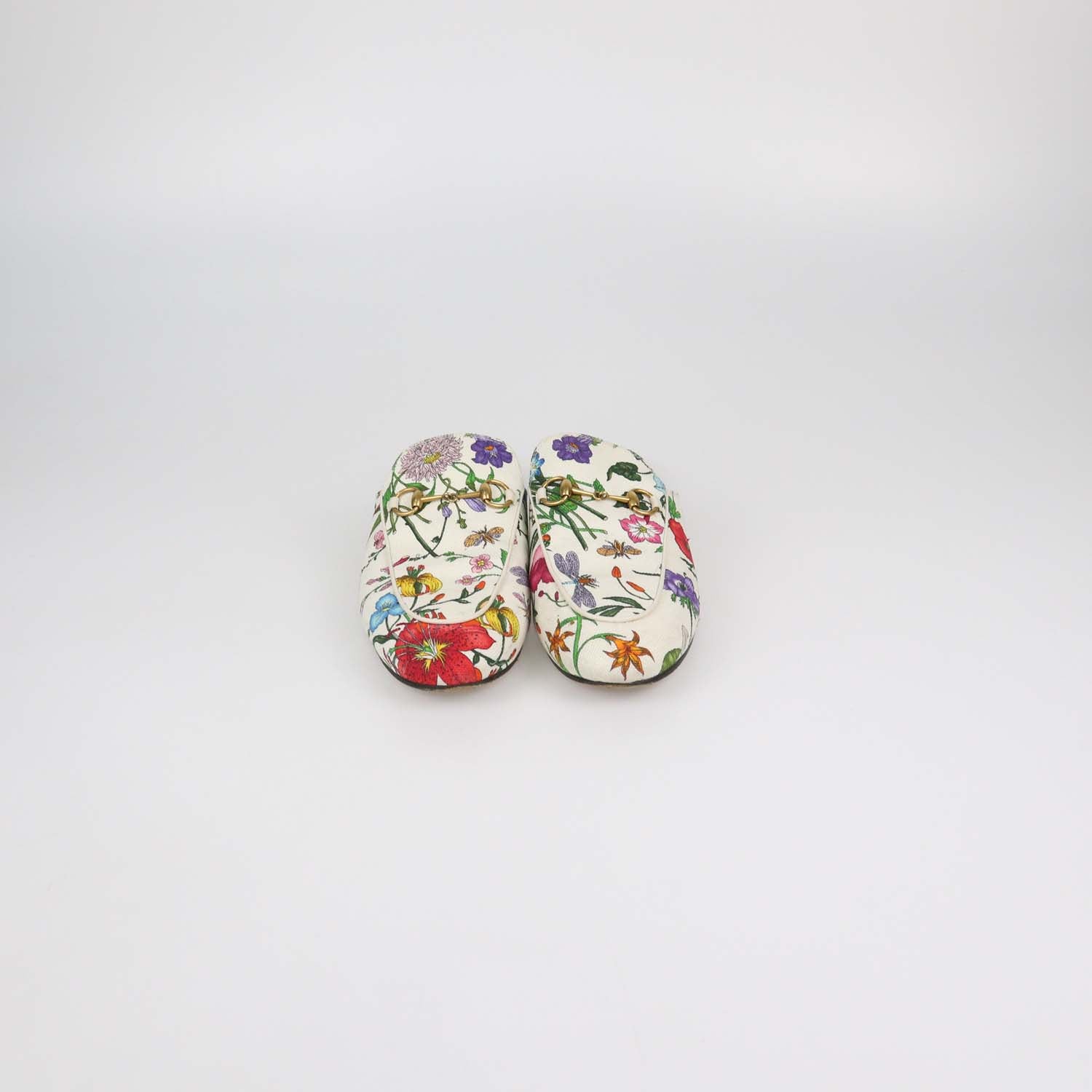 Gucci Multicolor Canvas Printed Princetown Horsebit Mules