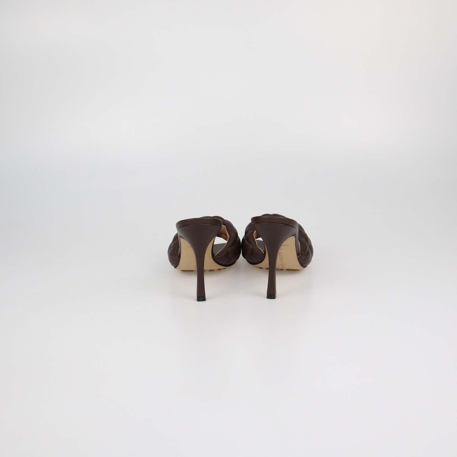 Bottega Veneta Dark Brown Quilted Padded Leather Lido Sandals