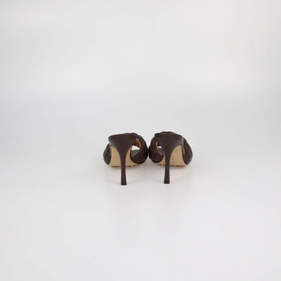 Bottega Veneta Dark Brown Quilted Padded Leather Lido Sandals