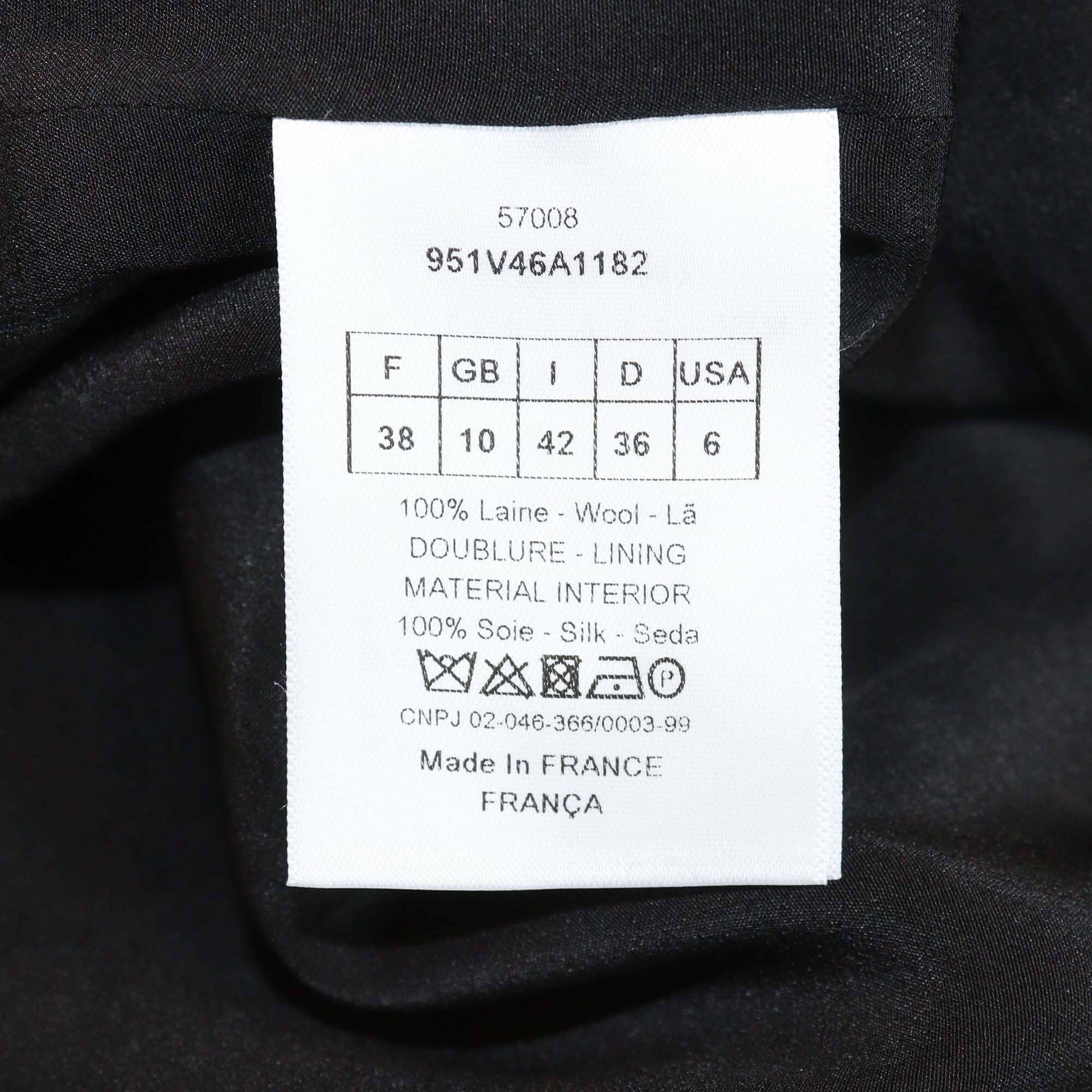 Christian Dior Black/White Checkered Double Breasted Blazer Womens Christian Dior 