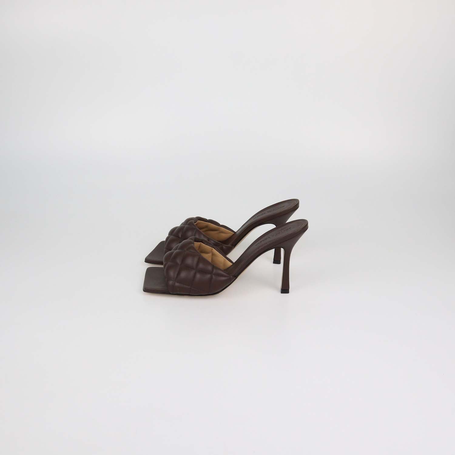 Bottega Veneta Dark Brown Quilted Padded Leather Lido Sandals