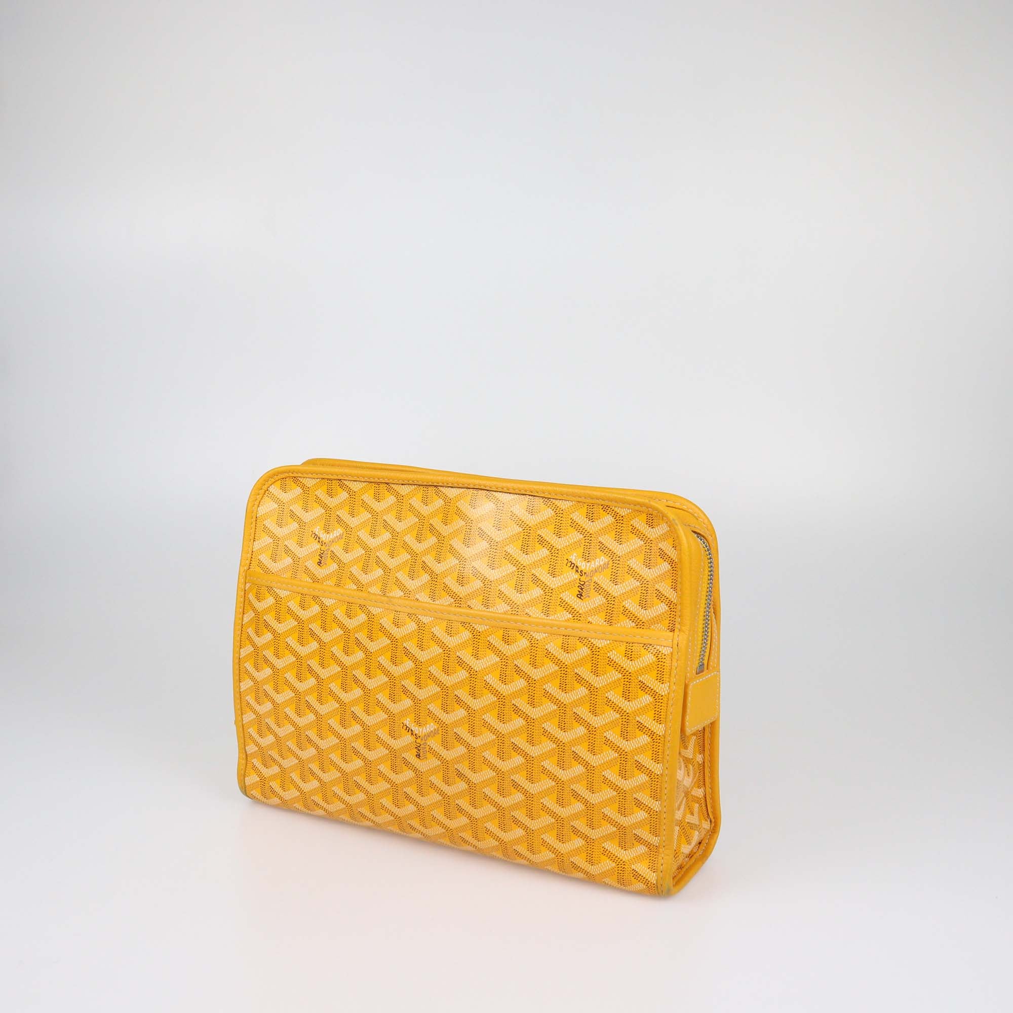 Goyard Yellow Goyardine Coated Canvas Jouvence GM Toiletry Bag