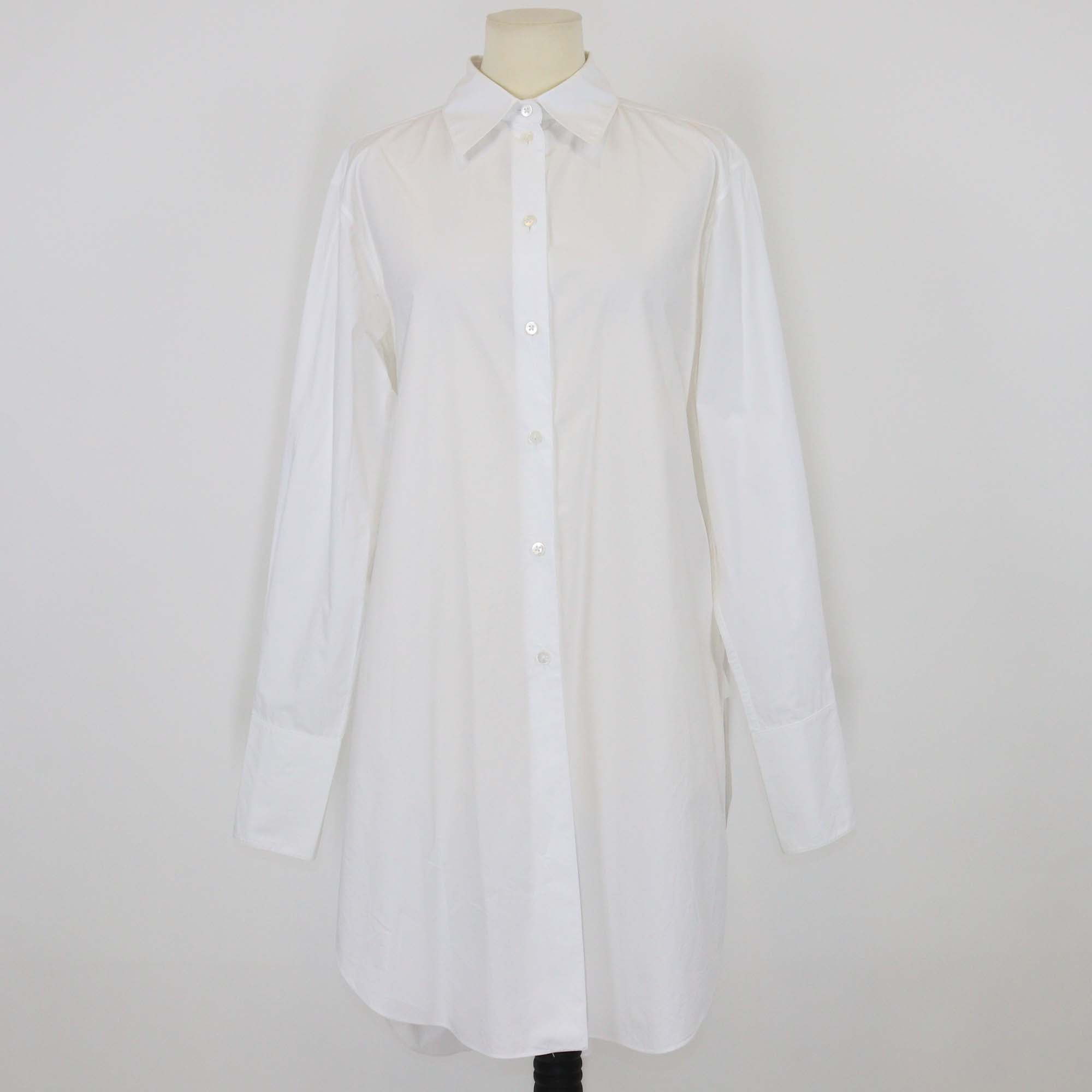 The Row White Cotton Poplin Astrea Oversized Long Sleeve Shirt