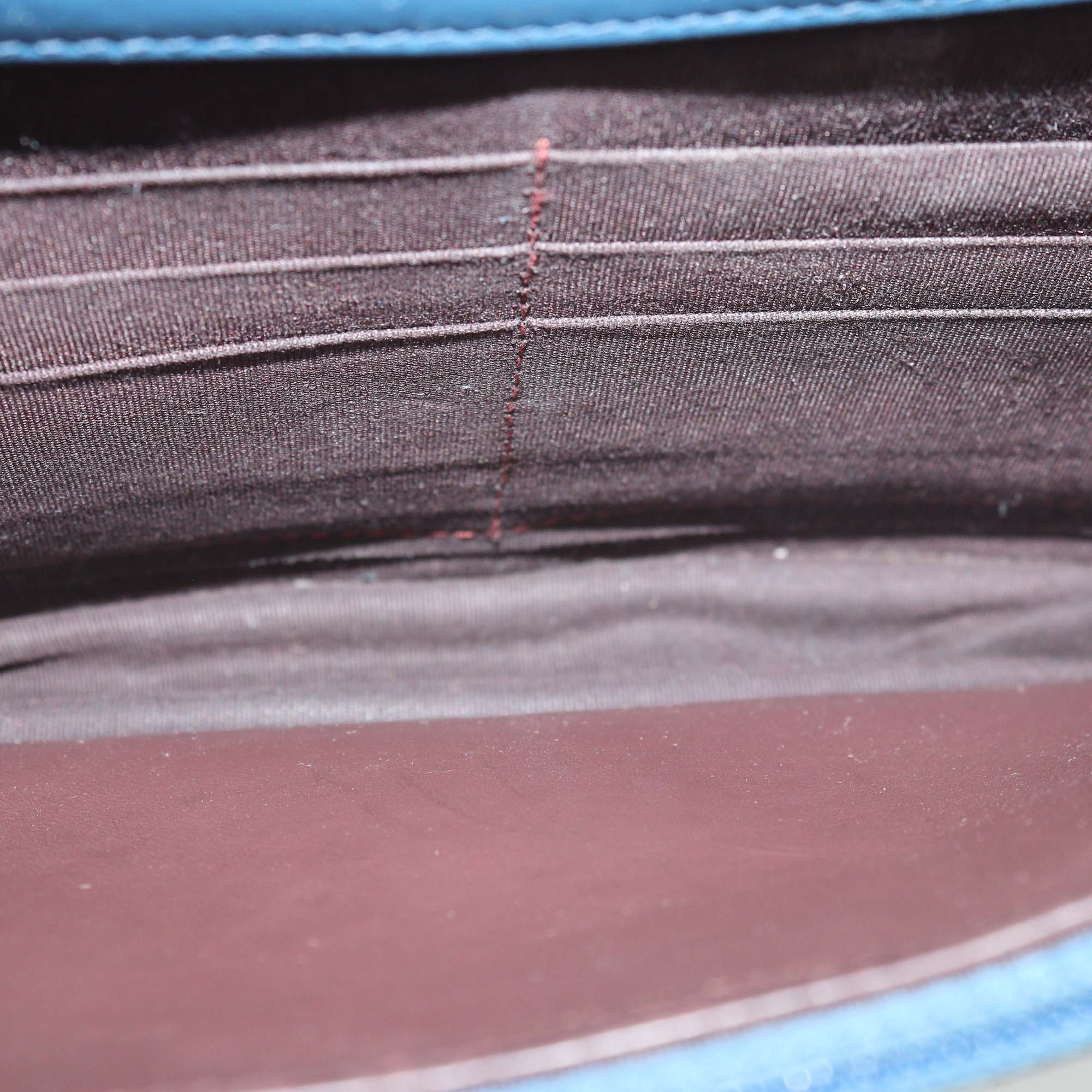 Chanel Blue Quilted Leather Trendy CC Wallet on Chain