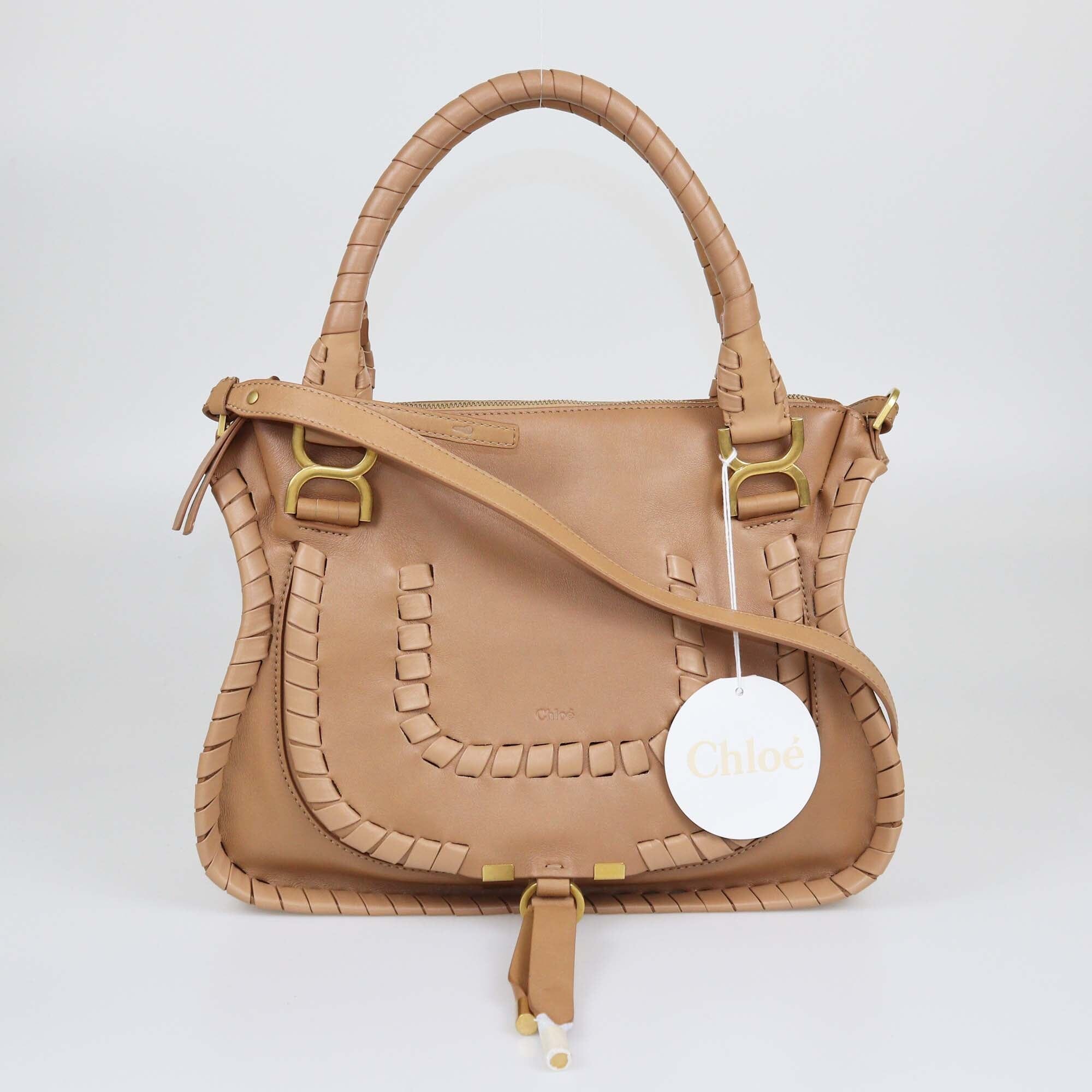 Chloe Beige Marcie Double Carry Bag Womens Chloe 