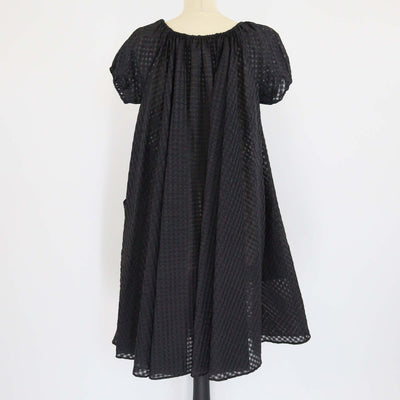 Hermes Black Checkered Short Sleeve Mini Dress Womens Hermes 