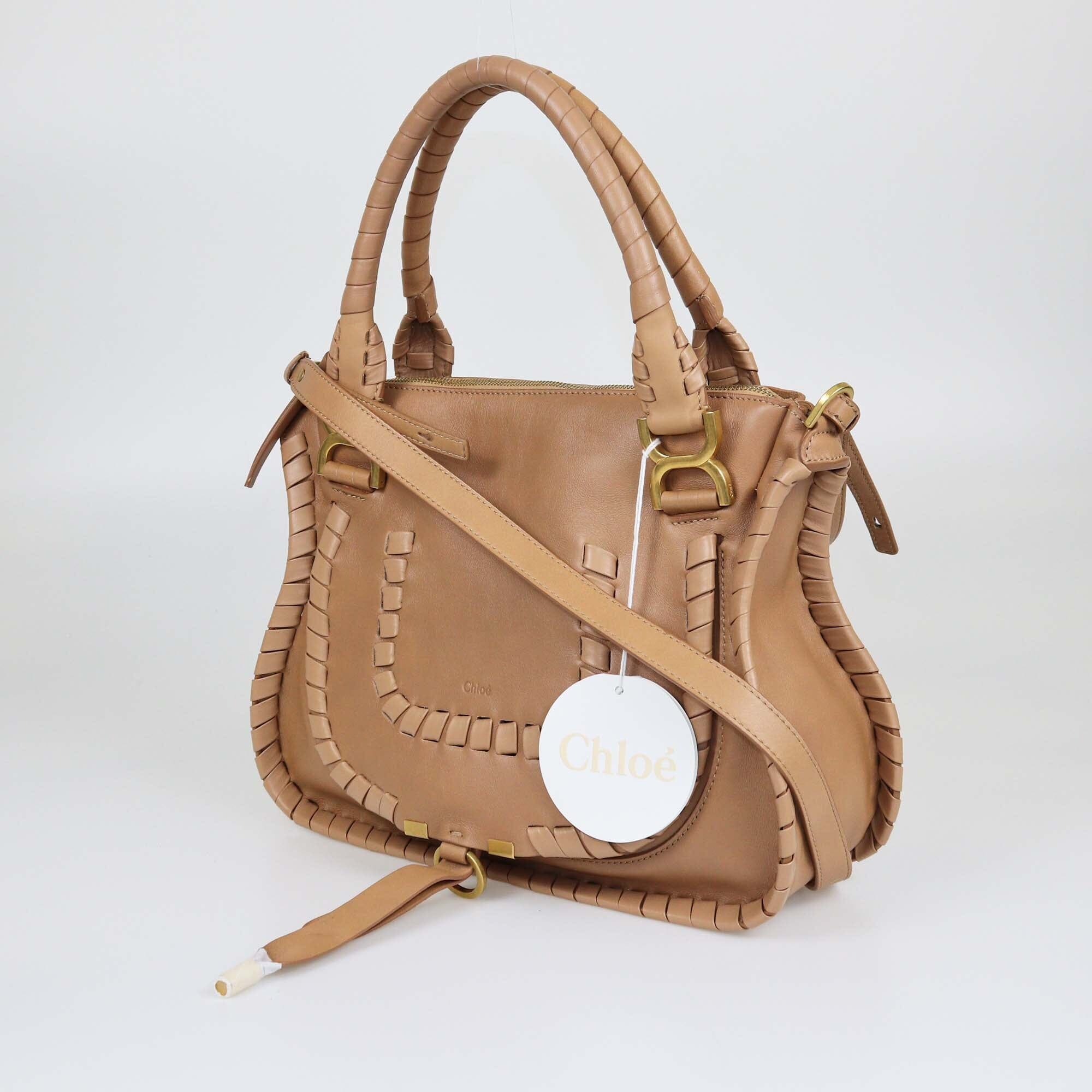 Chloe Beige Marcie Double Carry Bag Womens Chloe 