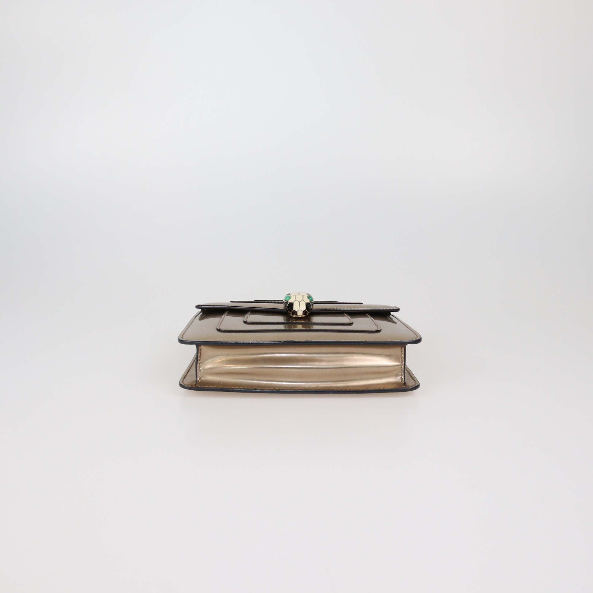 Bvlgari Bronze Patent Leather Serpenti Forever Crossbody Bag