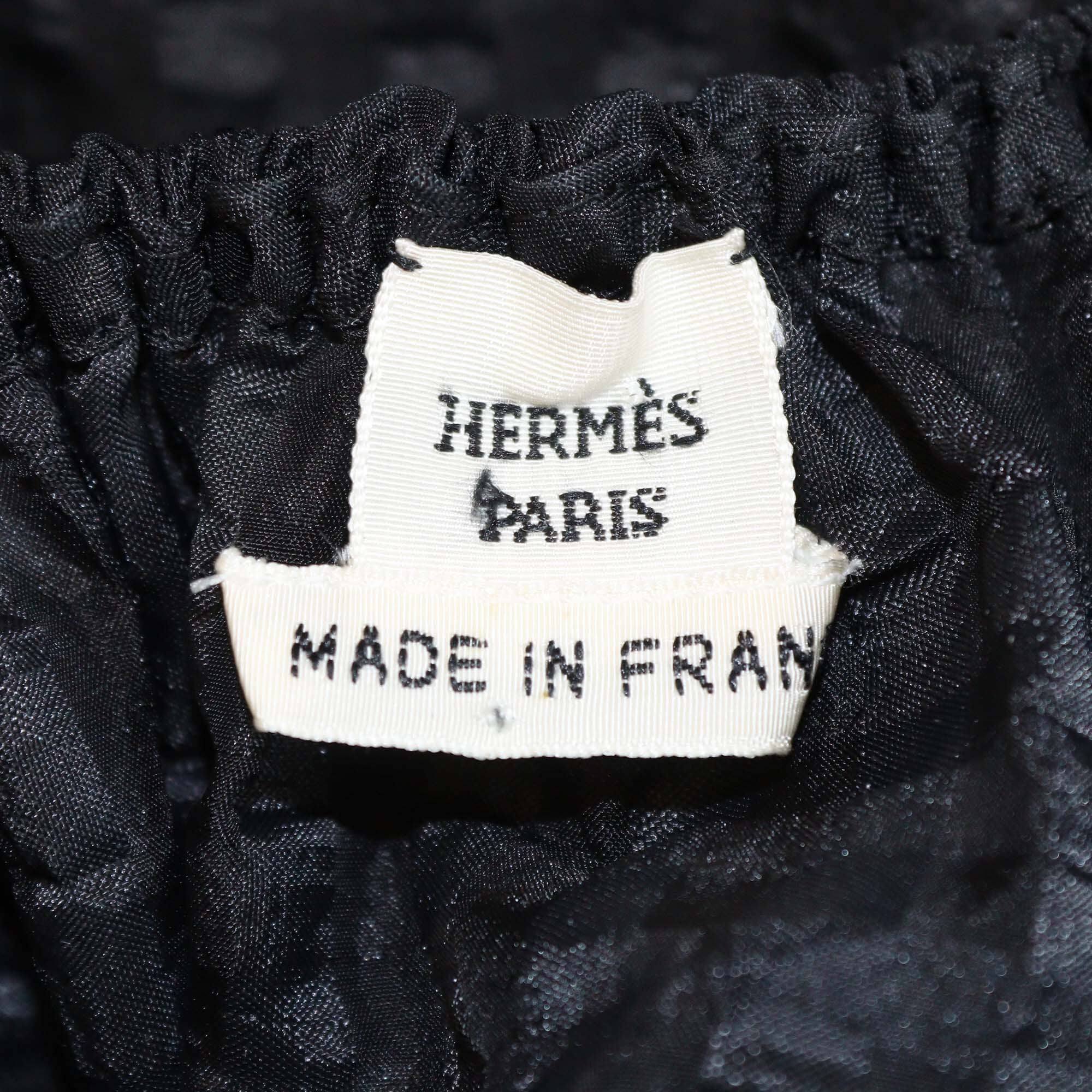 Hermes Black Checkered Short Sleeve Mini Dress Womens Hermes 