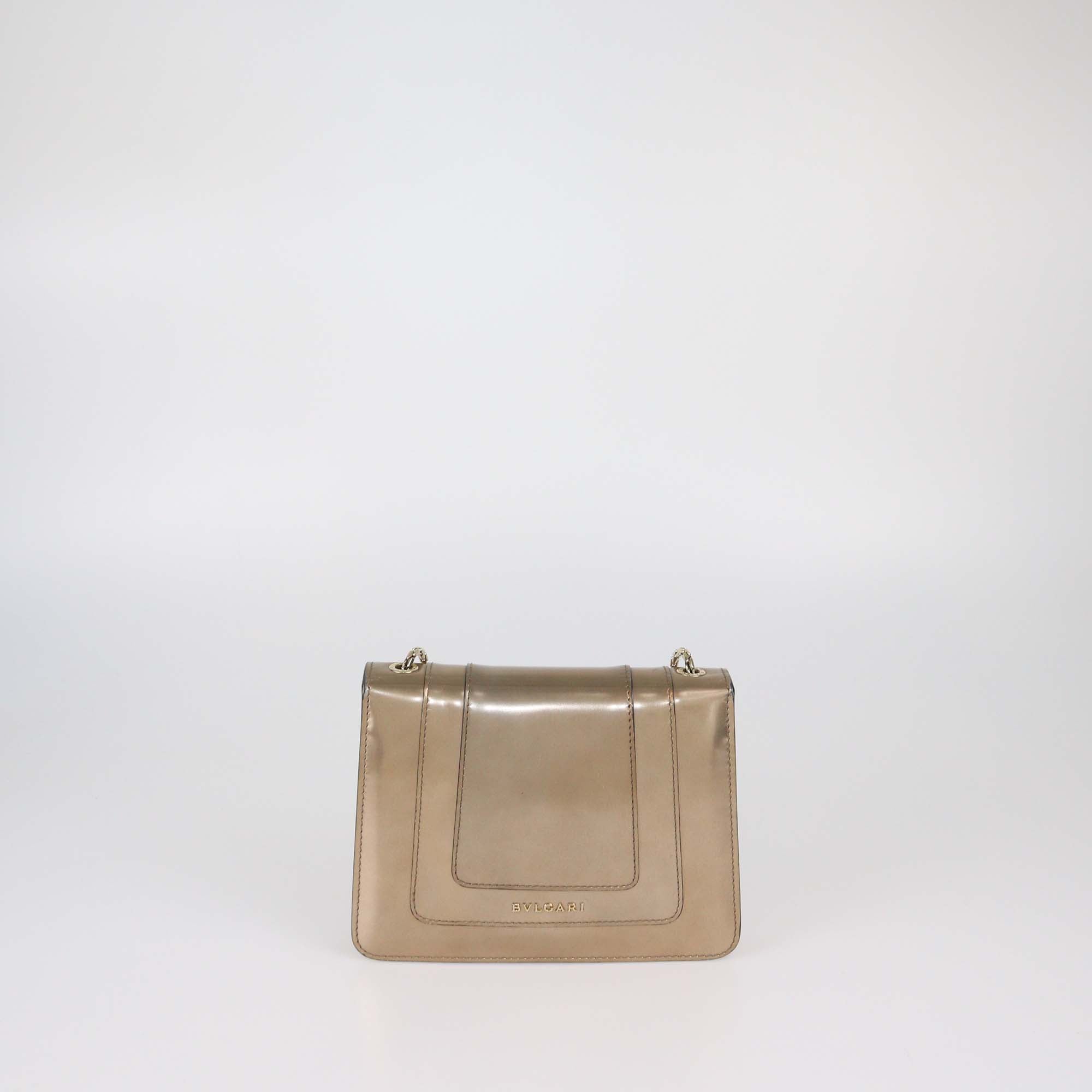 Bvlgari Bronze Patent Leather Serpenti Forever Crossbody Bag